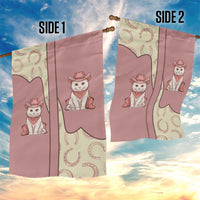 Cowcat Garden Flag Cowboy Cat Meowdy Retro Western Yoke Pink - Wonder Print Shop
