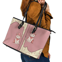 Cowcat Leather Tote Bag Cowboy Cat Meowdy Retro Western Yoke Pink - Wonder Print Shop
