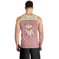 Cowcat Men Tank Top Cowboy Cat Meowdy Retro Western Yoke Pink - Wonder Print Shop