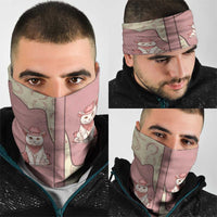 Cowcat Neck Gaiter Cowboy Cat Meowdy Retro Western Yoke Pink - Wonder Print Shop