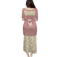 Cowcat Puletasi Cowboy Cat Meowdy Retro Western Yoke Pink - Wonder Print Shop