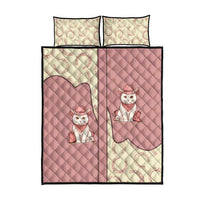 Cowcat Quilt Bed Set Cowboy Cat Meowdy Retro Western Yoke Pink - Wonder Print Shop