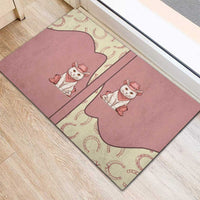 Cowcat Rubber Doormat Cowboy Cat Meowdy Retro Western Yoke Pink - Wonder Print Shop
