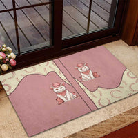 Cowcat Rubber Doormat Cowboy Cat Meowdy Retro Western Yoke Pink - Wonder Print Shop