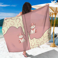 Cowcat Sarong Cowboy Cat Meowdy Retro Western Yoke Pink - Wonder Print Shop