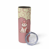 Cowcat Skinny Tumbler Cowboy Cat Meowdy Retro Western Yoke Pink - Wonder Print Shop