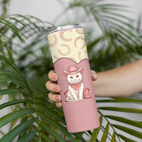 Cowcat Skinny Tumbler Cowboy Cat Meowdy Retro Western Yoke Pink - Wonder Print Shop