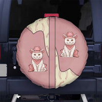 Cowcat Spare Tire Cover Cowboy Cat Meowdy Retro Western Yoke Pink - Wonder Print Shop