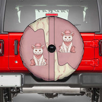 Cowcat Spare Tire Cover Cowboy Cat Meowdy Retro Western Yoke Pink - Wonder Print Shop