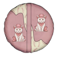 Cowcat Spare Tire Cover Cowboy Cat Meowdy Retro Western Yoke Pink - Wonder Print Shop