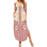 Cowcat Summer Maxi Dress Cowboy Cat Meowdy Retro Western Yoke Pink - Wonder Print Shop
