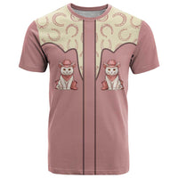 Cowcat T Shirt Cowboy Cat Meowdy Retro Western Yoke Pink - Wonder Print Shop