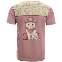 Cowcat T Shirt Cowboy Cat Meowdy Retro Western Yoke Pink - Wonder Print Shop