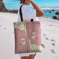 Cowcat Tote Bag Cowboy Cat Meowdy Retro Western Yoke Pink - Wonder Print Shop