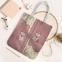 Cowcat Tote Bag Cowboy Cat Meowdy Retro Western Yoke Pink - Wonder Print Shop