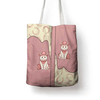 Cowcat Tote Bag Cowboy Cat Meowdy Retro Western Yoke Pink - Wonder Print Shop