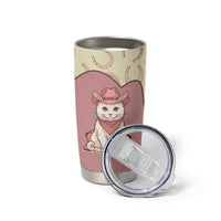 Cowcat Tumbler Cup Cowboy Cat Meowdy Retro Western Yoke Pink - Wonder Print Shop