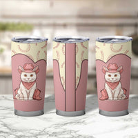 Cowcat Tumbler Cup Cowboy Cat Meowdy Retro Western Yoke Pink - Wonder Print Shop