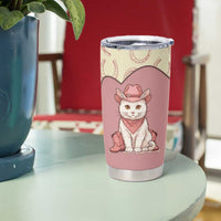 Cowcat Tumbler Cup Cowboy Cat Meowdy Retro Western Yoke Pink - Wonder Print Shop