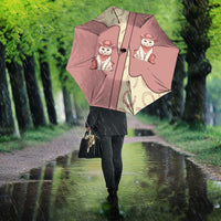 Cowcat Umbrella Cowboy Cat Meowdy Retro Western Yoke Pink - Wonder Print Shop