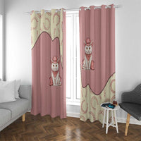 Cowcat Window Curtain Cowboy Cat Meowdy Retro Western Yoke Pink - Wonder Print Shop