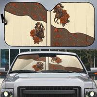 Cowgirl Auto Sun Shade Rose Retro Western Yoke - Wonder Print Shop