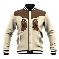 Cowgirl Baseball Jacket Rose Retro Western Yoke - Wonder Print Shop