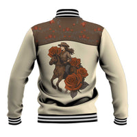 Cowgirl Baseball Jacket Rose Retro Western Yoke - Wonder Print Shop