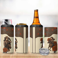 Cowgirl 4 in 1 Can Cooler Tumbler Rose Retro Western Yoke - Wonder Print Shop