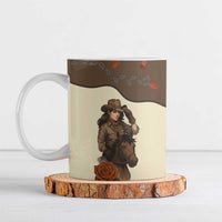 Cowgirl Ceramic Mug Rose Retro Western Yoke - Wonder Print Shop