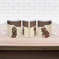 Cowgirl Ceramic Mug Rose Retro Western Yoke - Wonder Print Shop