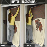 Cowgirl Door Cover Rose Retro Western Yoke - Wonder Print Shop