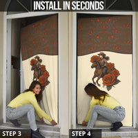 Cowgirl Door Cover Rose Retro Western Yoke - Wonder Print Shop