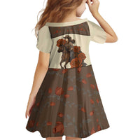 Cowgirl Family Matching Off The Shoulder Long Sleeve Dress and Hawaiian Shirt Rose Retro Western Yoke - Wonder Print Shop