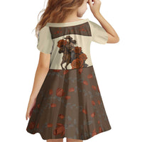 Cowgirl Family Matching Off Shoulder Short Dress and Hawaiian Shirt Rose Retro Western Yoke - Wonder Print Shop