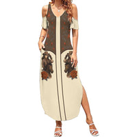 Cowgirl Family Matching Summer Maxi Dress and Hawaiian Shirt Rose Retro Western Yoke - Wonder Print Shop