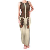 Cowgirl Family Matching Tank Maxi Dress and Hawaiian Shirt Rose Retro Western Yoke - Wonder Print Shop