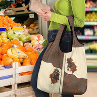 Cowgirl Grocery Bag Rose Retro Western Yoke - Wonder Print Shop