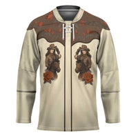 Cowgirl Hockey Jersey Rose Retro Western Yoke - Wonder Print Shop