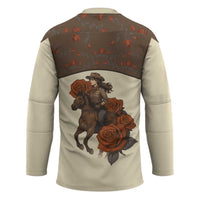 Cowgirl Hockey Jersey Rose Retro Western Yoke - Wonder Print Shop