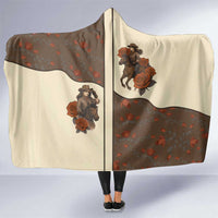 Cowgirl Hooded Blanket Rose Retro Western Yoke - Wonder Print Shop