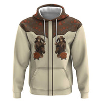 Cowgirl Hoodie Rose Retro Western Yoke - Wonder Print Shop