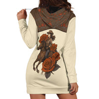 Cowgirl Hoodie Dress Rose Retro Western Yoke - Wonder Print Shop