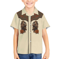 Cowgirl Kid Hawaiian Shirt Rose Retro Western Yoke - Wonder Print Shop