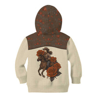 Cowgirl Kid Hoodie Rose Retro Western Yoke - Wonder Print Shop