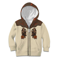 Cowgirl Kid Hoodie Rose Retro Western Yoke - Wonder Print Shop
