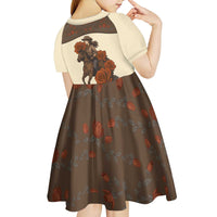 Cowgirl Kid Short Sleeve Dress Rose Retro Western Yoke - Wonder Print Shop