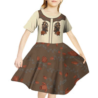 Cowgirl Kid Short Sleeve Dress Rose Retro Western Yoke - Wonder Print Shop