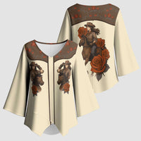 Cowgirl Kimono Sleeve Blouse Rose Retro Western Yoke - Wonder Print Shop