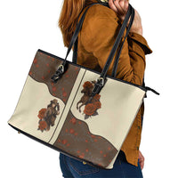 Cowgirl Leather Tote Bag Rose Retro Western Yoke - Wonder Print Shop